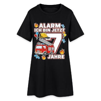 Alarm Ich Bin Jetzt 7 Feuerwehr Geburtstag - Frauen T-Shirt-Kleid - Schwarz - Vorne