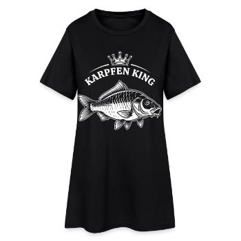 Karpfen König - Frauen T-Shirt-Kleid - Schwarz - Vorne