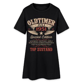 75. Geburtstag Geschenk Mann Oldtimer Juli 1951 - Frauen T-Shirt-Kleid - Schwarz - Vorne