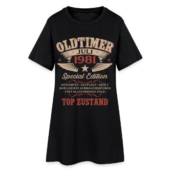 45. Geburtstag Geschenk Mann Oldtimer Juli 1981 - Frauen T-Shirt-Kleid - Schwarz - Vorne