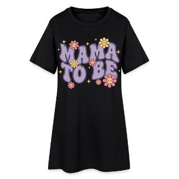 Révélation du sexe Maman pour être la mère de la baby shower Papa - Robe T-shirt Femme - noir - Devant