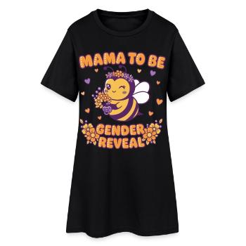 Annonce de la révélation du sexe de la maman pour la baby shower - Robe T-shirt Femme - noir - Devant