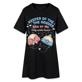 Gender Reveal Hüter des Geschlechts, das sie oder er - Frauen T-Shirt-Kleid - Schwarz - Vorne
