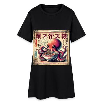 Style d’affiche vintage de ramen pieuvre - Robe T-shirt Femme - noir - Devant
