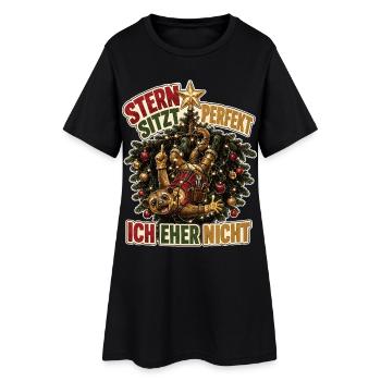 Stern sitzt perfekt - Frauen T-Shirt-Kleid - Schwarz - Vorne