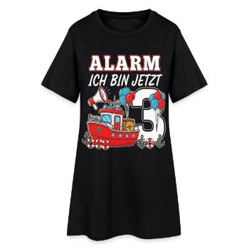 Alarm Ich Bin Jetzt 3 Feuerwehr Geburtstag - Frauen T-Shirt-Kleid - Schwarz - Vorne