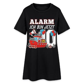 Alarm Ich Bin Jetzt 9 Feuerwehr Geburtstag - Frauen T-Shirt-Kleid - Schwarz - Vorne