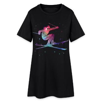 Skieurs Skieurs Skieurs Enfants Garçons Skis - Robe T-shirt Femme - noir - Devant