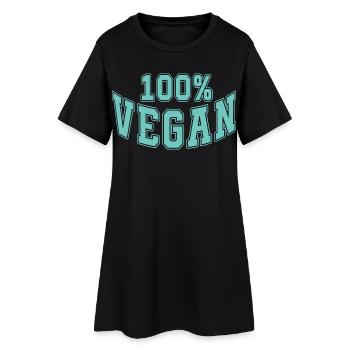 100% Vegan – Powered by Plants Meme Design - Frauen T-Shirt-Kleid - Schwarz - Vorne