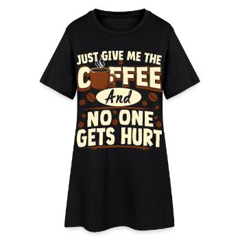 Donne-moi juste le café. Plus drôle - Robe T-shirt Femme - noir - Devant