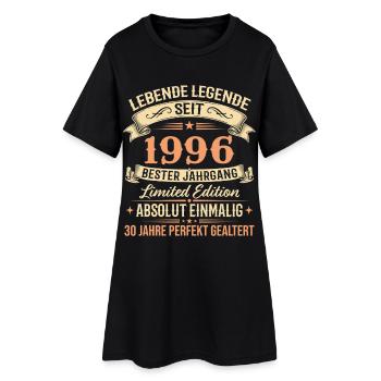 1996 Jahrgang Legende Vintage 30. Geburtstag - Frauen T-Shirt-Kleid - Schwarz - Vorne