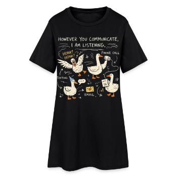 I'm Listening to Geese Humor | Speech and Language Therapy Gift - Women’s T-Shirt Dress - black - Front