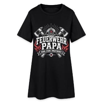 Feuerwehr Papa Ruhig Stark Einsatzbereit Shirt - Frauen T-Shirt-Kleid - Schwarz - Vorne