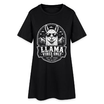 Lama Vibes Only Soft but Savage Shirt - Women’s T-Shirt Dress - black - Front