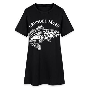 Grundel Jäger Fisch-Design - Frauen T-Shirt-Kleid - Schwarz - Vorne