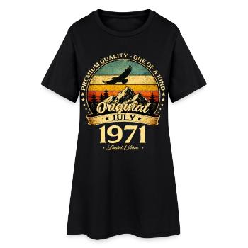 Cadeau d’anniversaire 55e Millésime Juillet Millésime 1971 - Robe T-shirt Femme - noir - Devant