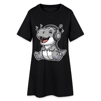 Écoute de musique T Rex - Robe T-shirt Femme - noir - Devant