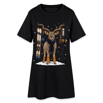 Drôle de kudu pendant les vacances d’hiver - Robe T-shirt Femme - noir - Devant