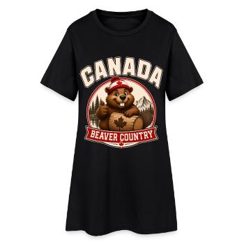 Région du castor du Canada - Robe T-shirt Femme - noir - Devant
