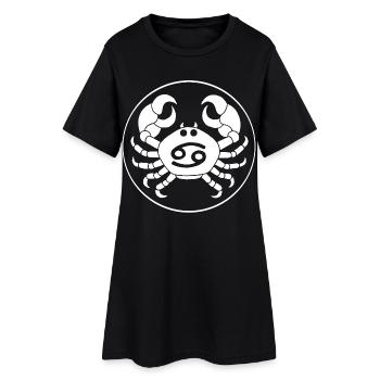 Cancer Star Sign (White) - Women’s T-Shirt Dress - black - Front