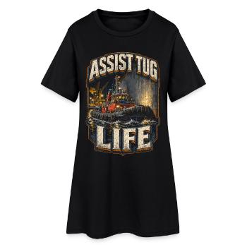 Schleppschiffe Schlepper Assist Tug Life - Frauen T-Shirt-Kleid - Schwarz - Vorne