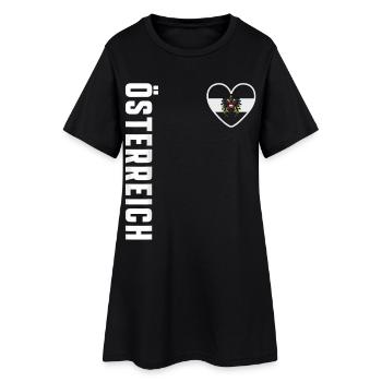 Emblème du drapeau du cœur de l’Autriche - Robe T-shirt Femme - noir - Devant