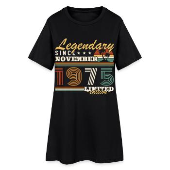 November 1975 Vintage Retro Geburtstag - Frauen T-Shirt-Kleid - Schwarz - Vorne
