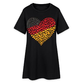 German Flag Heart Mosaic - Women’s T-Shirt Dress - black - Front
