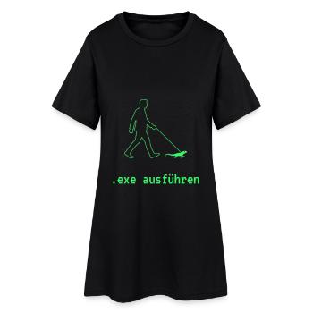 exe ausführen - Frauen T-Shirt-Kleid - Schwarz - Vorne
