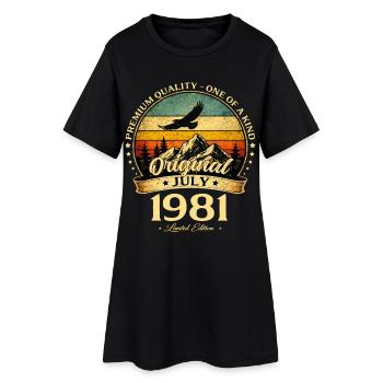45. Geburtstag Geschenk Vintage Juli Jahrgang 1981 - Frauen T-Shirt-Kleid - Schwarz - Vorne