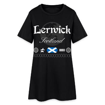 Souvenir de voyage streetwear de Lerwick Scotland - Robe T-shirt Femme - noir - Devant