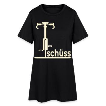 Abschied Fahrradfahrer - Tschüss - Frauen T-Shirt-Kleid - Schwarz - Vorne