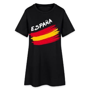 Espana Spanien Spanische Flagge Brush Design - Frauen T-Shirt-Kleid - Schwarz - Vorne