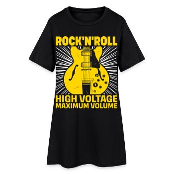 Rock'N'Roll Hochspannungsgitarre - Frauen T-Shirt-Kleid - Schwarz - Vorne