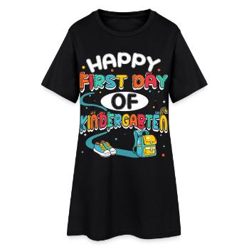 Joyeux premier jour des enfants de maternelle - Robe T-shirt Femme - noir - Devant