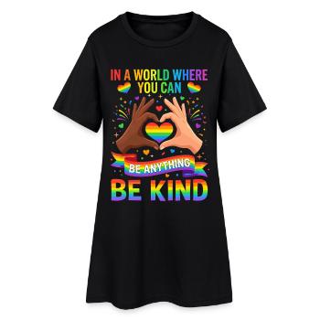 Soyez gentils, fierté, arc-en-ciel, égalité, LGBT - Robe T-shirt Femme - noir - Devant