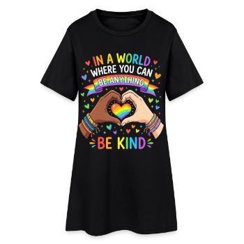 Soyez gentils, fierté, arc-en-ciel, égalité, LGBT - Robe T-shirt Femme - noir - Devant