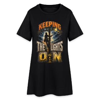 Monteur de lignes aériennes - Robe T-shirt Femme - noir - Devant