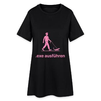 .EXE ausführen – Lustiges Informatiker Shirt pink - Frauen T-Shirt-Kleid - Schwarz - Vorne