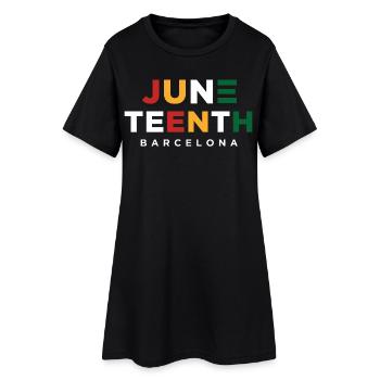 Juneteenth Barcelona Farbblock - Frauen T-Shirt-Kleid - Schwarz - Vorne