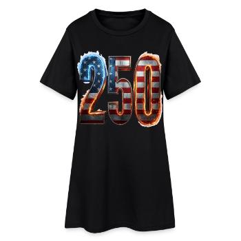 250 ans d’Amérique - Robe T-shirt Femme - noir - Devant