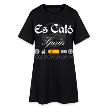 Es Caló Spanien Streetwear Reise Souvenir - Frauen T-Shirt-Kleid - Schwarz - Vorne