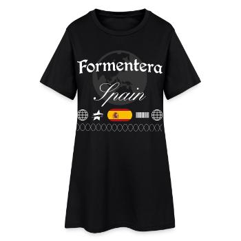 Souvenir de voyage streetwear Formentera, Espagne - Robe T-shirt Femme - noir - Devant