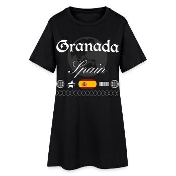 Granada Spanien Streetwear Reise Souvenir - Frauen T-Shirt-Kleid - Schwarz - Vorne