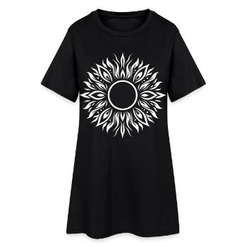 Midsummer Sun – Tribal Boho Symbol - Women’s T-Shirt Dress - black - Front