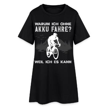 Rennrad Ohne Akku Fahrrad Lustiger Radsport Spruch - Frauen T-Shirt-Kleid - Schwarz - Vorne