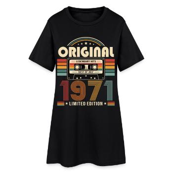 Cadeau d’anniversaire 55e Millésime Juillet Millésime 1971 - Robe T-shirt Femme - noir - Devant