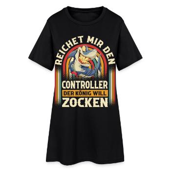 Gaming - Frauen T-Shirt-Kleid - Schwarz - Vorne