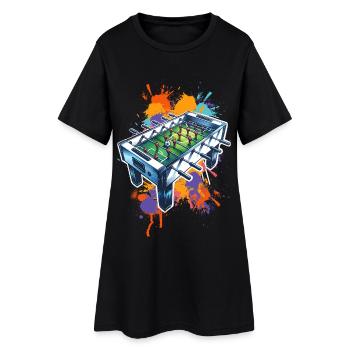 Tischkicker Tischfußball - Frauen T-Shirt-Kleid - Schwarz - Vorne