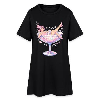 Vintage Flapper Girl im Martiniglas Pastell - Frauen T-Shirt-Kleid - Schwarz - Vorne